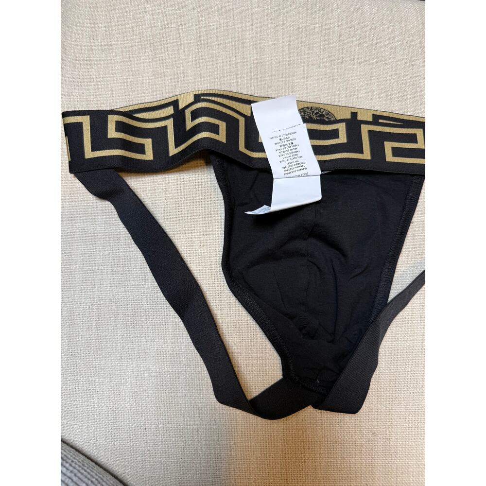 Versace Medusa Stretch Cotton Jock Strap in Black Size 6/L - Picture 6 of 11